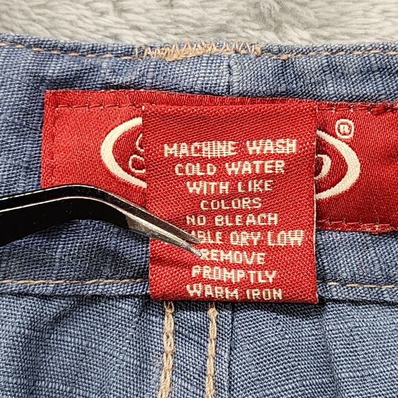 Vintage BeBop Pants Womens 13 Juniors Blue Ripstop Drawstring Wide Leg Grunge - Picture 8 of 13